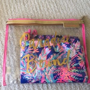 Never Used Lily Pulitzer Plastic Tote Bag with 2 additional bags.
